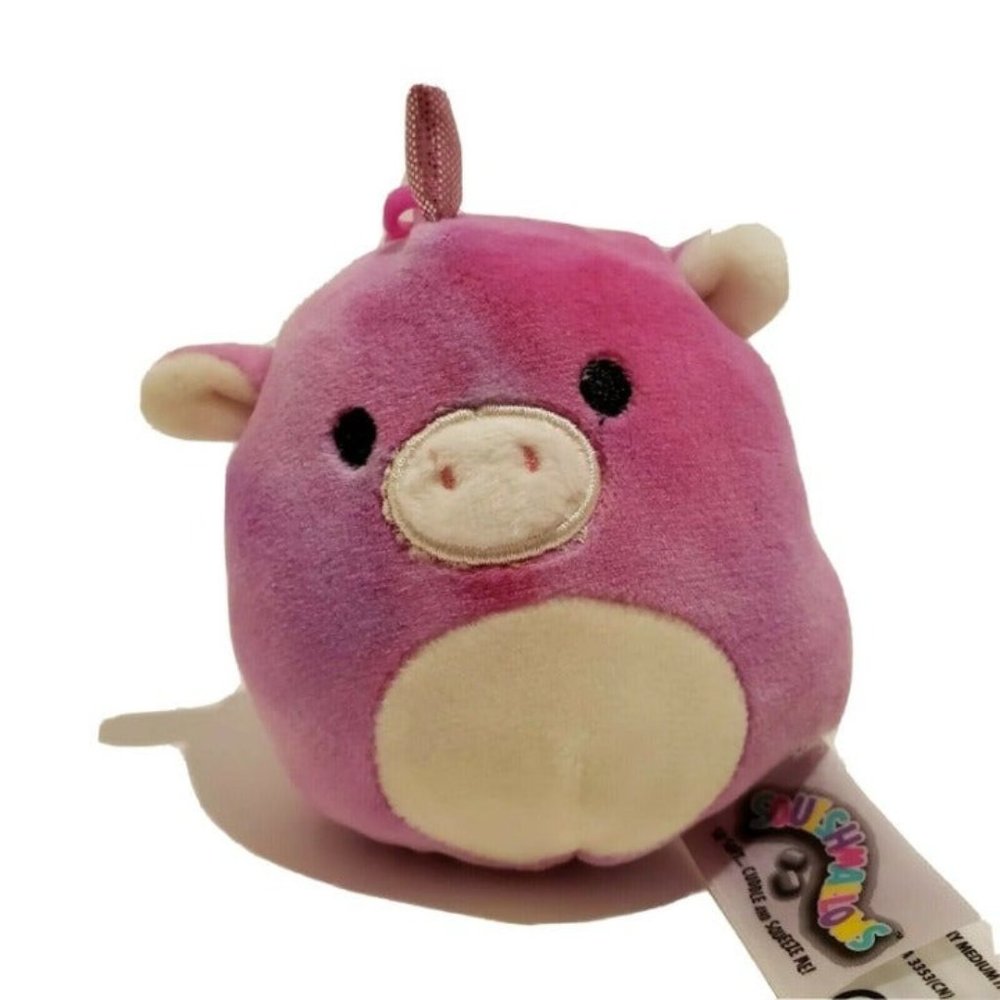 SQUISHMALLOW "LOLA" The Unicorn 3.5" Clip-on pink/purple tie-die White Tummy2018